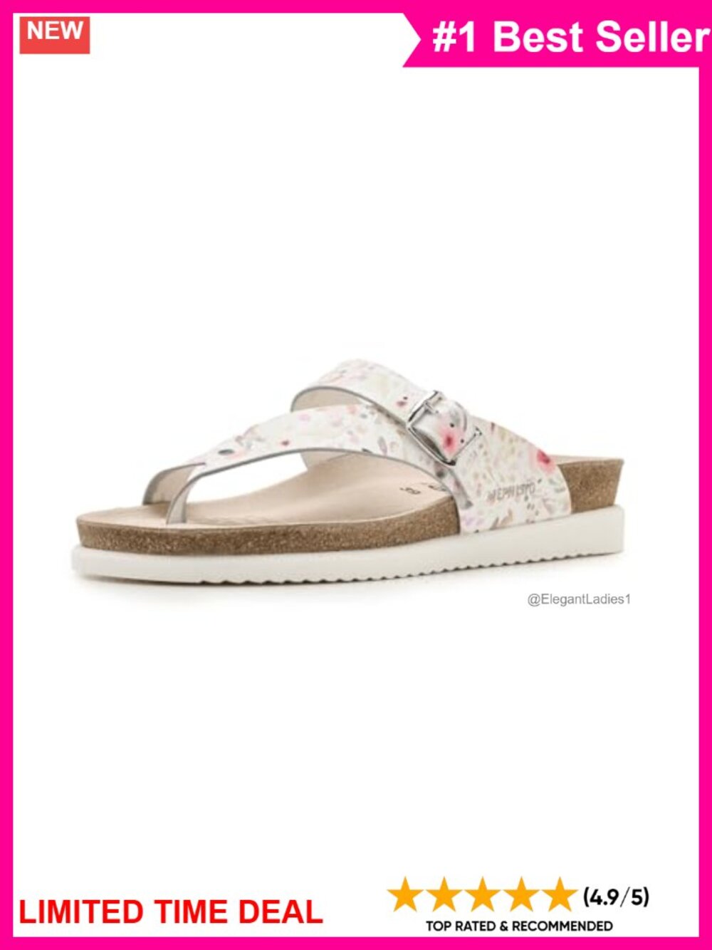 Mephisto Helen Leather Thong Sandals SOFT-AIR Cork Comfort